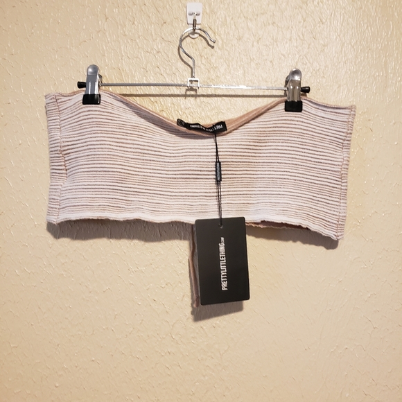 PrettyLittleThing Bandeau Crop Top Size 14 - Picture 4 of 6